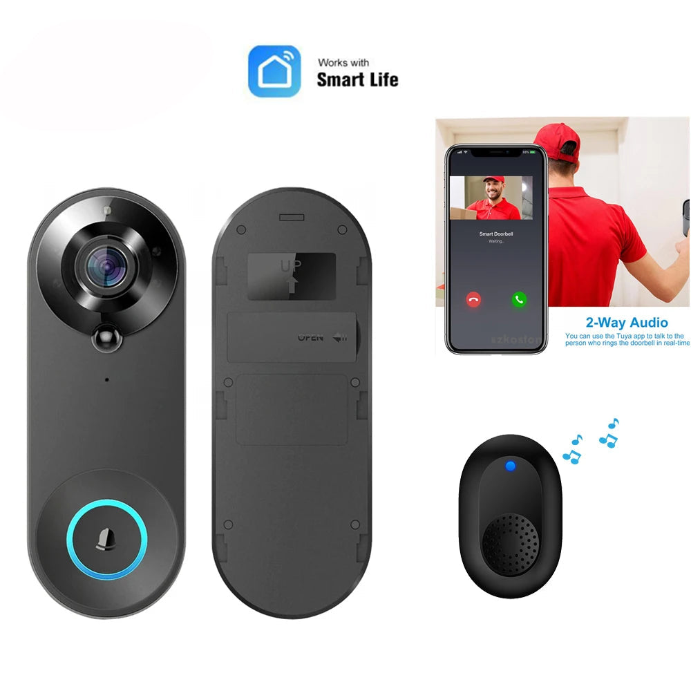 Smart WiFi Video Doorbell with Motion Detection & Night Vision