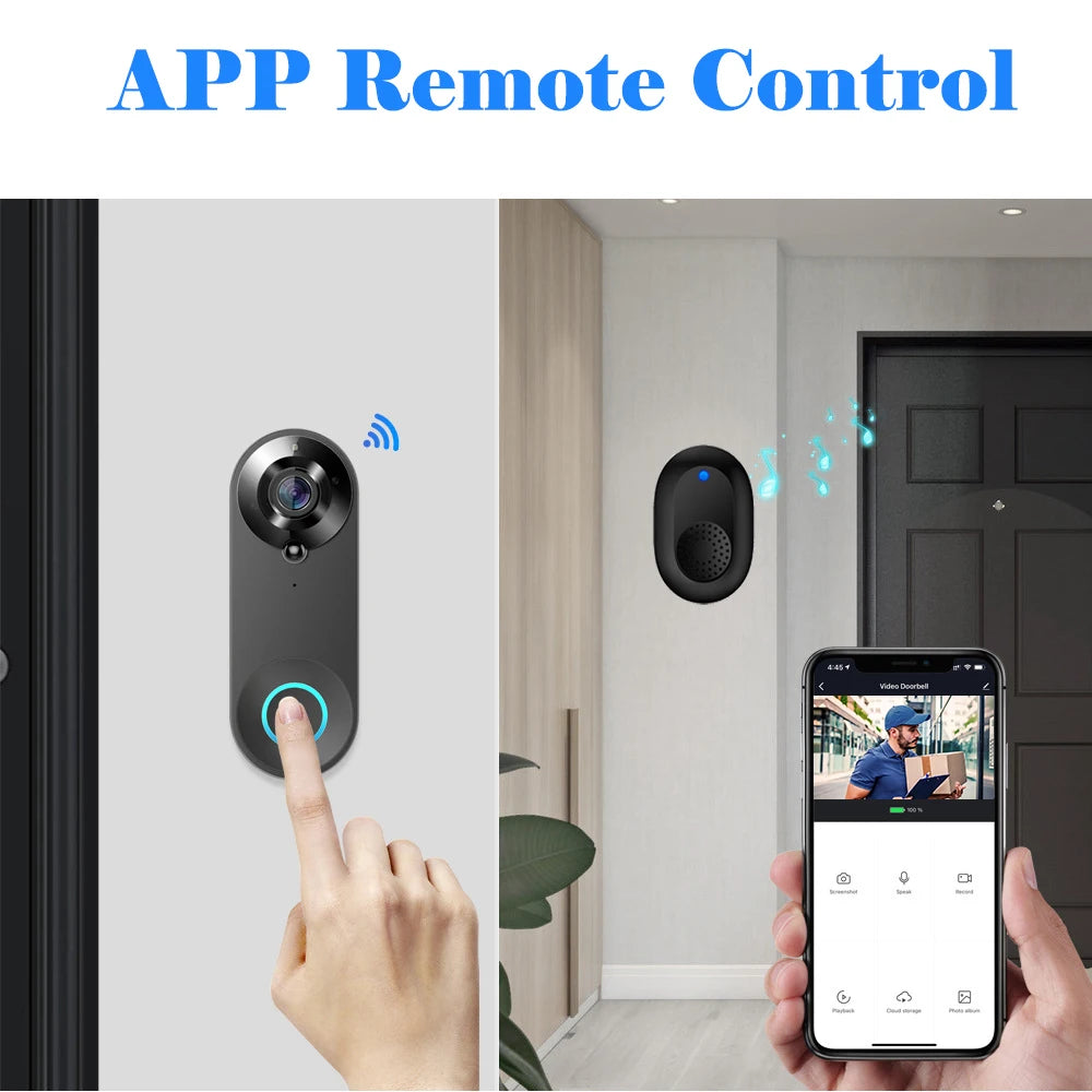 Smart WiFi Video Doorbell with Motion Detection & Night Vision