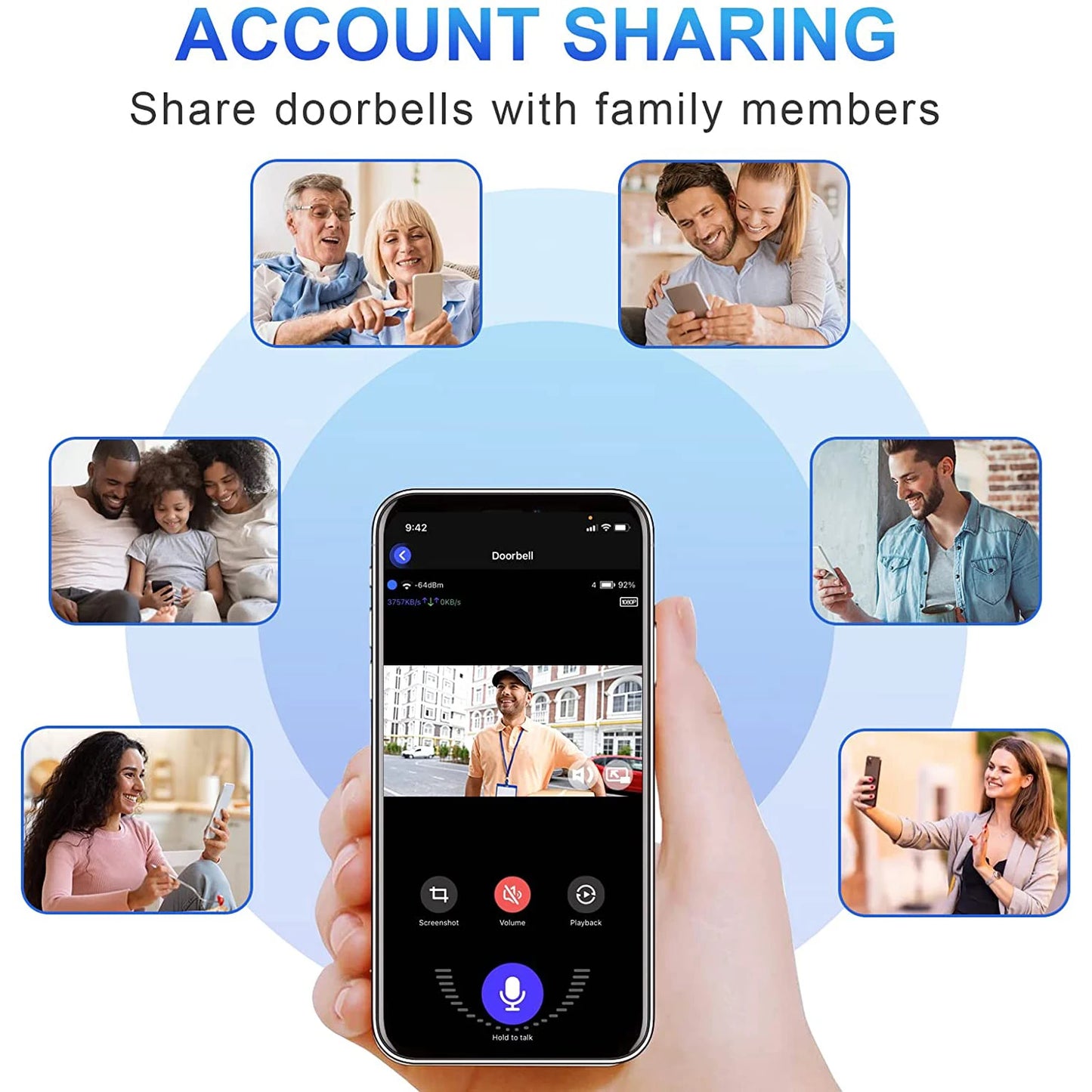 Smart WiFi Video Doorbell with Motion Detection & Night Vision