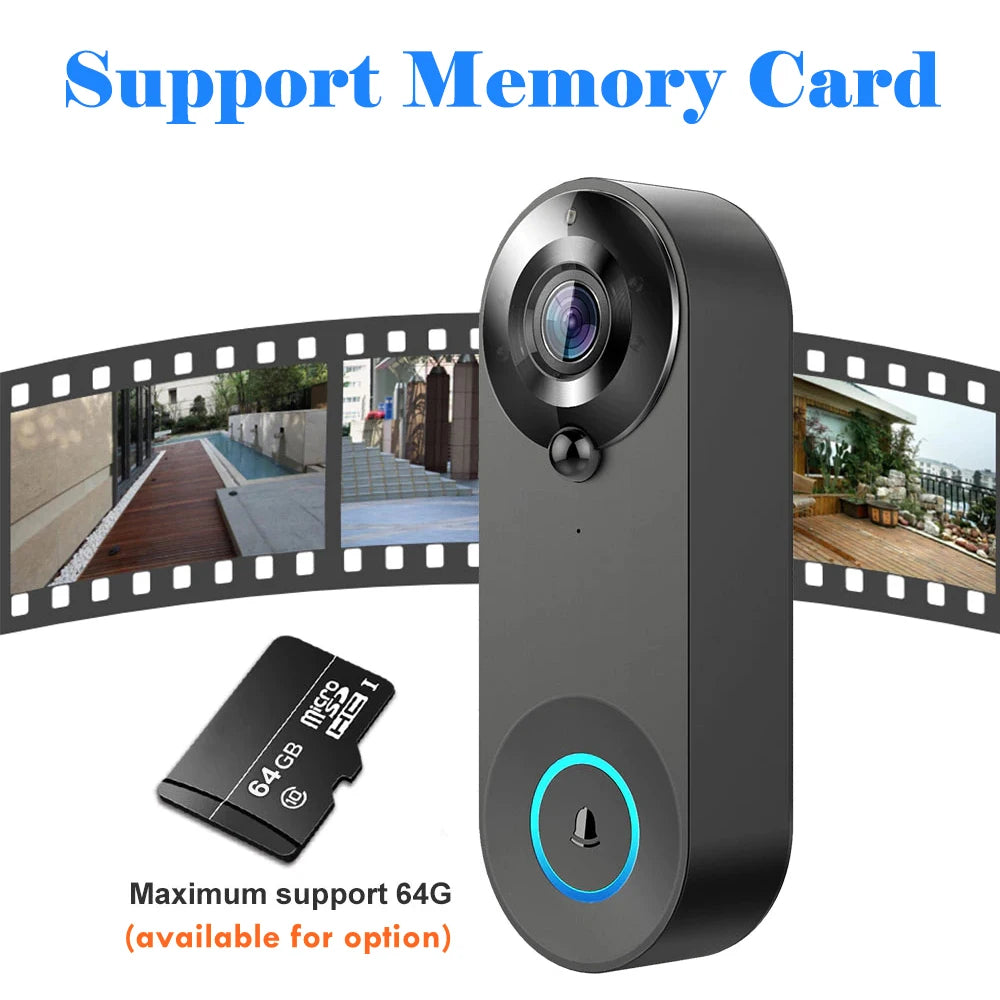 Smart WiFi Video Doorbell with Motion Detection & Night Vision