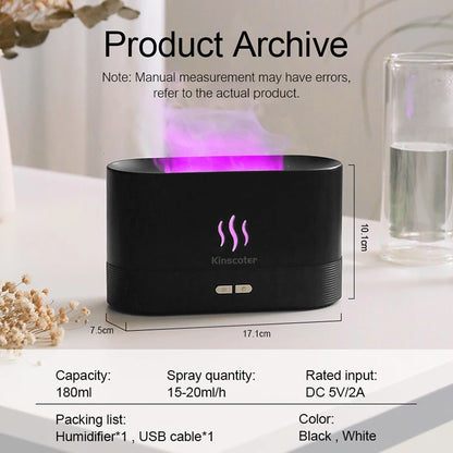 Ultrasonic Flame Aroma Diffuser & Air Humidifier