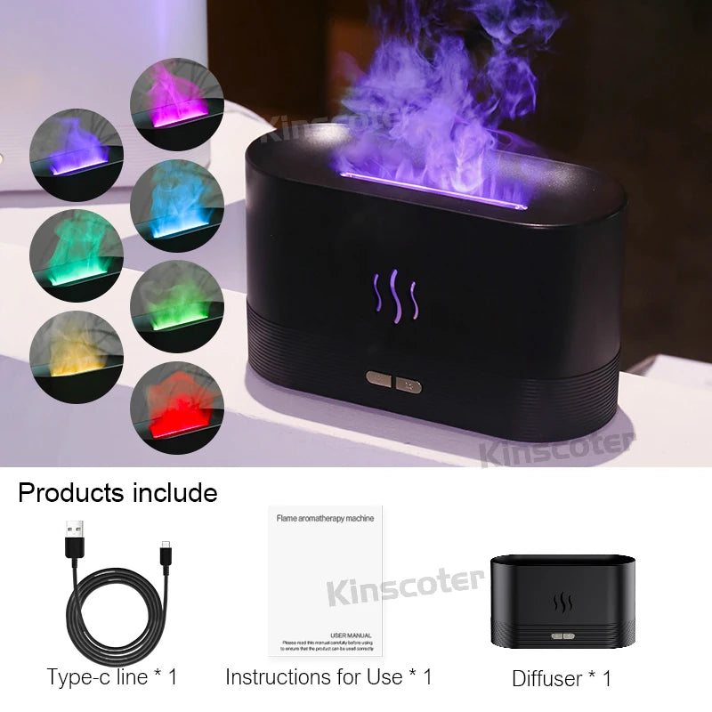Ultrasonic Flame Aroma Diffuser & Air Humidifier